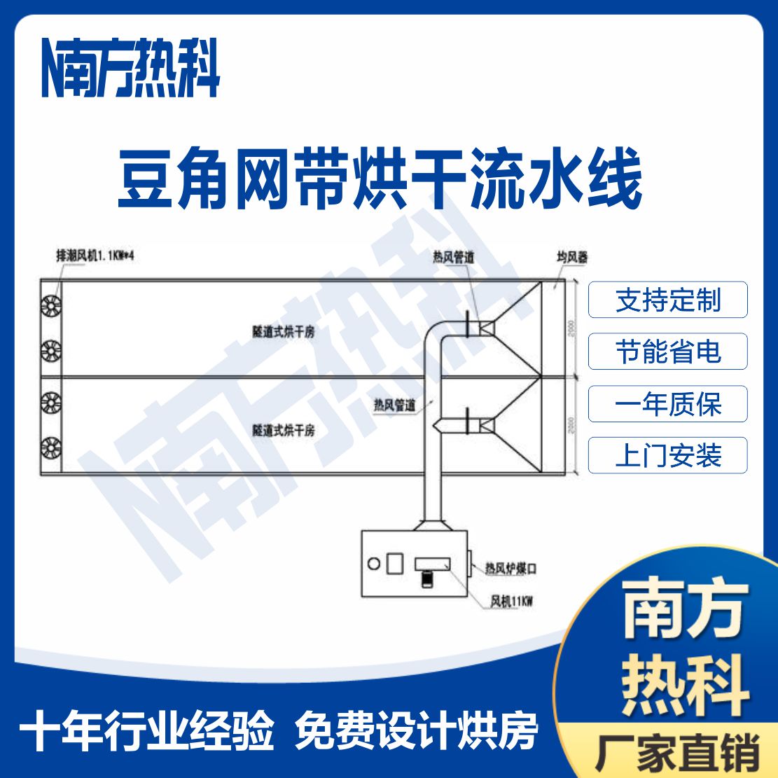 空氣（qì）能豆角網帶烘幹流水線（xiàn）